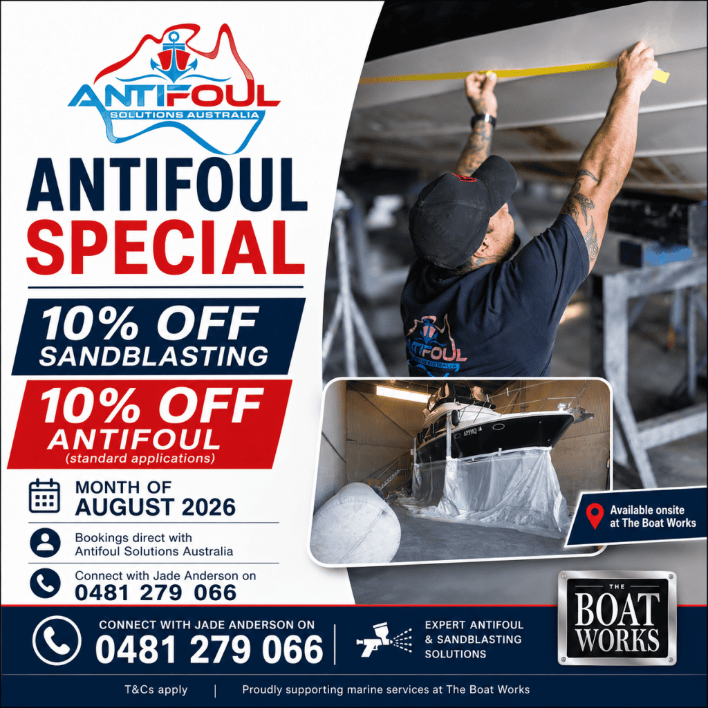 ANTIFOUL SOLUTIONS AUST 2026 Sandblast special at The Boat Works | Sandblast Now - experience the Performance | The Boat Works